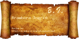 Brambora Ingrid névjegykártya